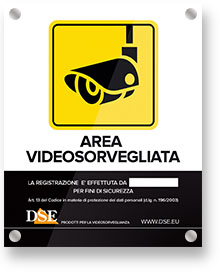 Clicca per ingrandire Cartello TVCC con distanziali